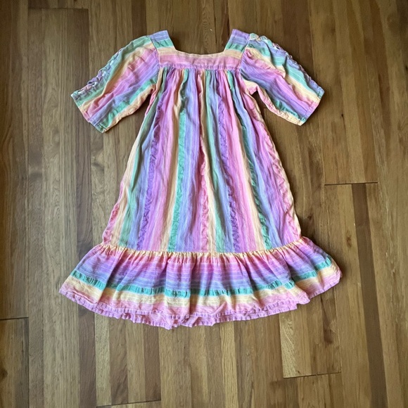 Vintage Ramona Rull 70’s Caftan Cotton Rainbow Dress No Size‎ Boho - Picture 2 of 13